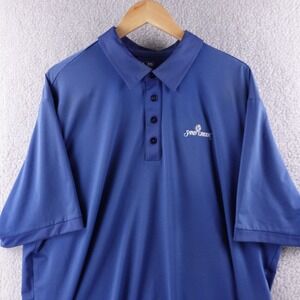 Adidas ClimaLite Mens 2XL Blue Golf Polo Shirt Short Sleeve Performance